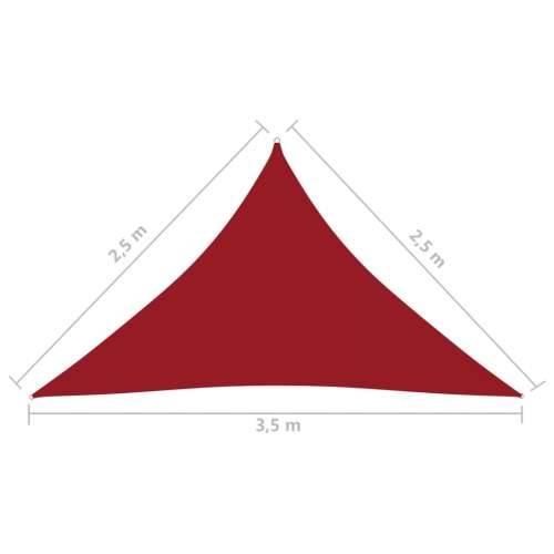 Jedro za zaštitu od sunca od tkanine trokutasto 2,5x2,5x3,5 m crveno - Crvena 2.5 x 2.5 x 3.5 m 1 Cijena
