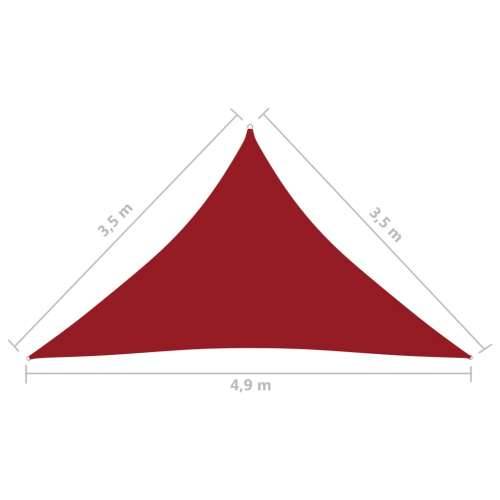 Jedro za zaštitu od sunca od tkanine trokutasto 3,5x3,5x4,9 m crveno - Crvena 3.5 x 3.5 x 4.9 m 1 Cijena