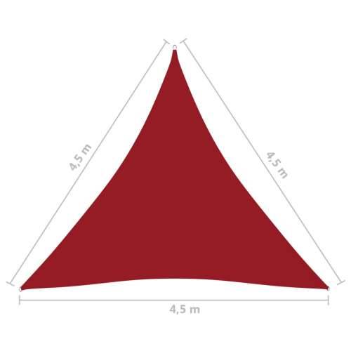 Jedro za zaštitu od sunca od tkanine trokutasto 4,5x4,5x4,5 m crveno - Crvena 4.5 x 4.5 x 4.5 m 1 Cijena