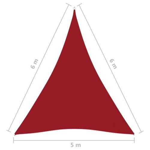 Jedro za zaštitu od sunca od tkanine Oxford trokutasto 5x6x6 m crveno - Crvena 5 x 6 x 6 m 1 Cijena