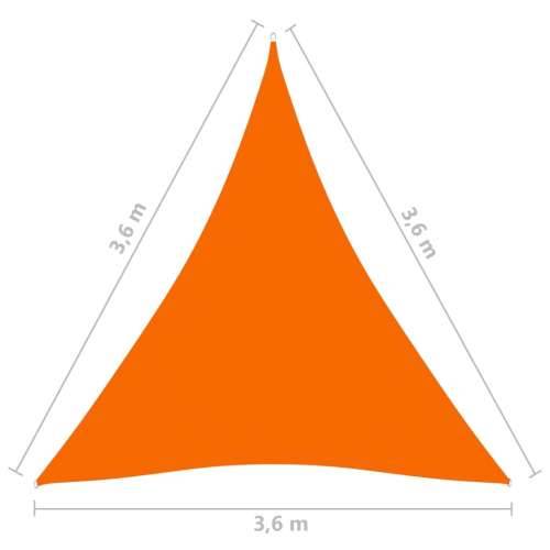 Jedro za zaštitu od sunca trokutasto tkanina 3,6x3,6x3,6 m narančasto - Narančasta 3.6 x 3.6 x 3.6 m 1 Cijena