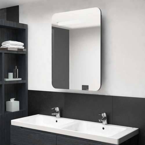 LED kupaonski ormarić s ogledalom sjajni sivi 60 x 11 x 80 cm - Sjajna siva 1 Cijena