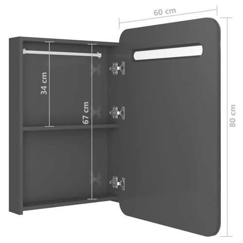 LED kupaonski ormarić s ogledalom sjajni sivi 60 x 11 x 80 cm - Sjajna siva 1 Cijena