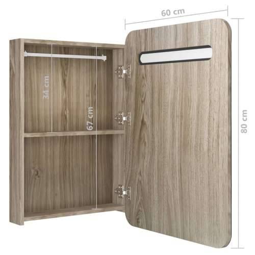 LED kupaonski ormarić s ogledalom boja hrasta 60 x 11 x 80 cm - Boja hrasta 1 Cijena