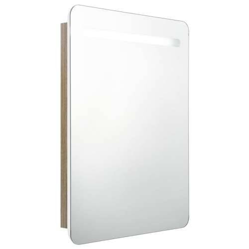 LED kupaonski ormarić s ogledalom bijeli i hrast 60x11x80 cm - bijela i hrast 1 Cijena