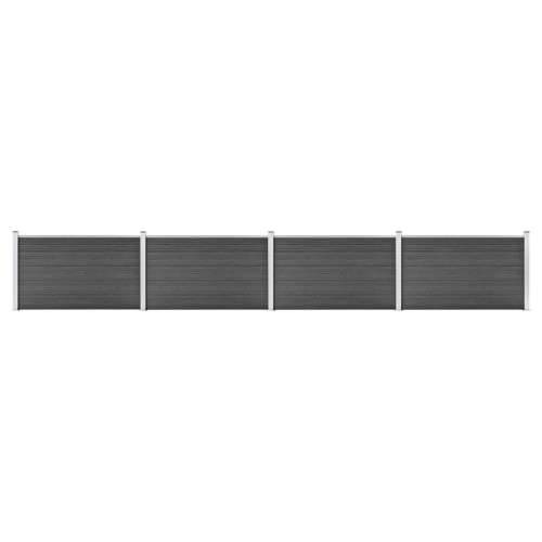 Set panela za ogradu WPC 699 x 105 cm crni