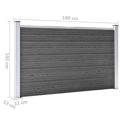 Set panela za ogradu WPC 699 x 105 cm crni Cijena