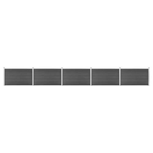 Set panela za ogradu WPC 872 x 105 cm crni Cijena