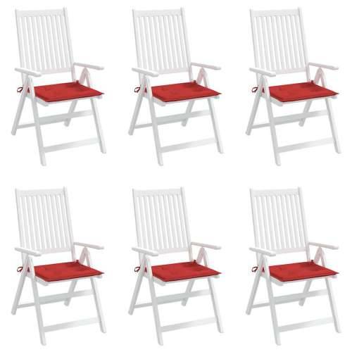 Jastuci za vrtne stolice 6 kom crveni 40x40x4 cm od tkanine - Crvena 40 x 40 x 3 cm 6 Cijena