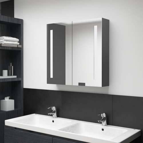 LED kupaonski ormarić s ogledalom sivi 62 x 14 x 60 cm - Siva 62 x 14 x 60 cm 1 Cijena
