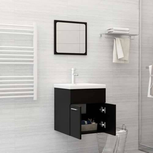 Set kupaonskog namještaja od iverice crni - Crna 41 x 38.5 x 46 cm 1 2 Cijena