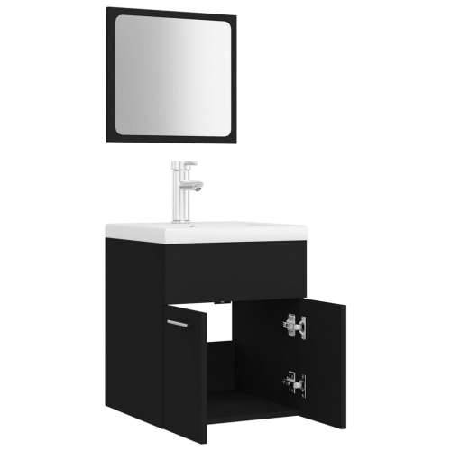 Set kupaonskog namještaja od iverice crni - Crna 41 x 38.5 x 46 cm 1 2 Cijena
