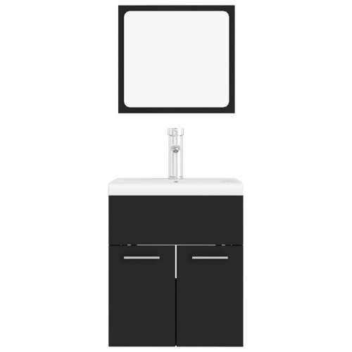 Set kupaonskog namještaja od iverice crni - Crna 41 x 38.5 x 46 cm 1 2 Cijena