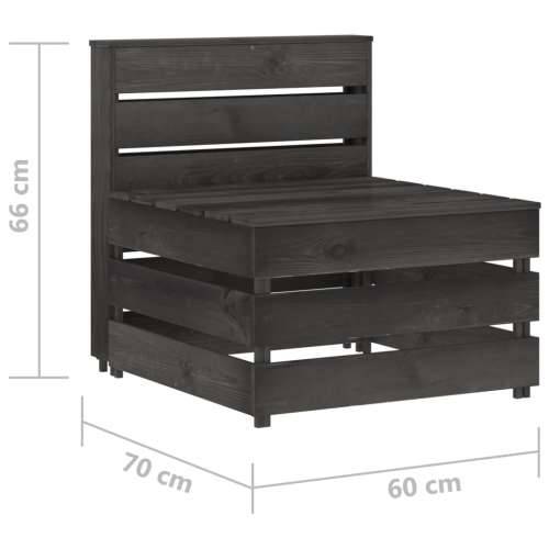 Srednja vrtna sofa od paleta od sivo impregnirane borovine - Siva 1 srednja sofa Cijena