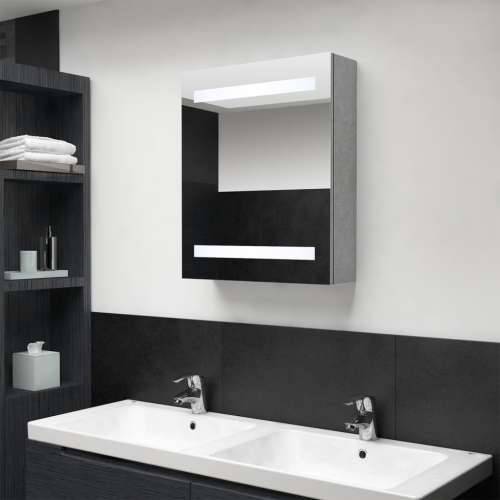 LED kupaonski ormarić s ogledalom siva boja betona 50x14x60 cm - Beton siva 1 Cijena