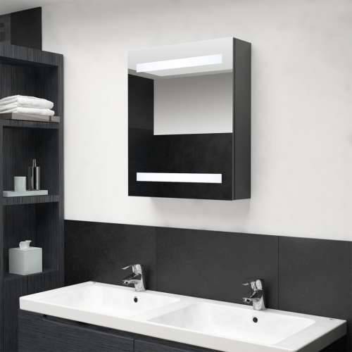 LED kupaonski ormarić s ogledalom sivi 50 x 14 x 60 cm