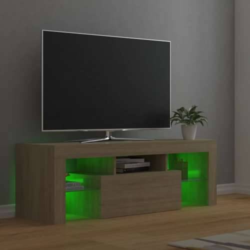TV ormarić s LED svjetlima boja hrasta sonome 120 x 35 x 40 cm Cijena
