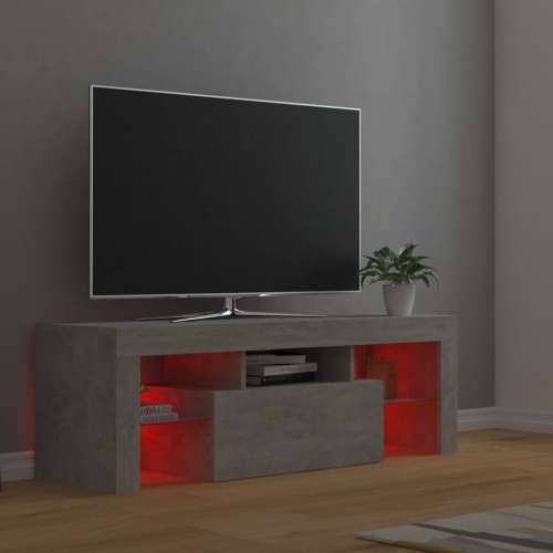 TV ormarić s LED svjetlima siva boja betona 120 x 35 x 40 cm Cijena