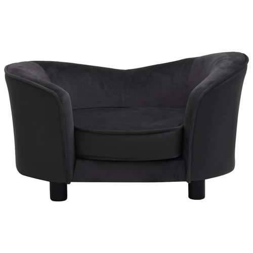 Sofa za pse crna 69 x 49 x 40 cm od pliša i umjetne kože - Crna Cijena