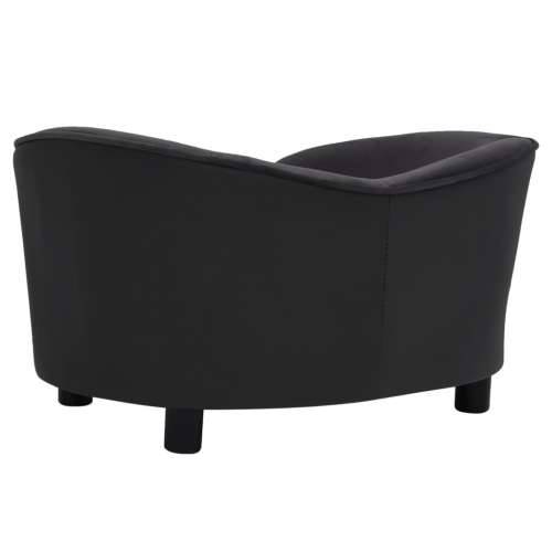 Sofa za pse crna 69 x 49 x 40 cm od pliša i umjetne kože - Crna Cijena