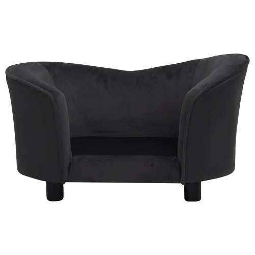 Sofa za pse crna 69 x 49 x 40 cm od pliša i umjetne kože - Crna Cijena