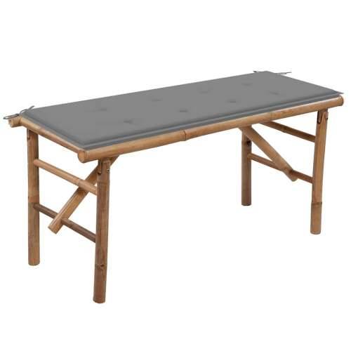 Sklopiva vrtna klupa s jastukom 118 cm od bambusa - Siva 120 x 50 x 3 cm 1 2 Cijena