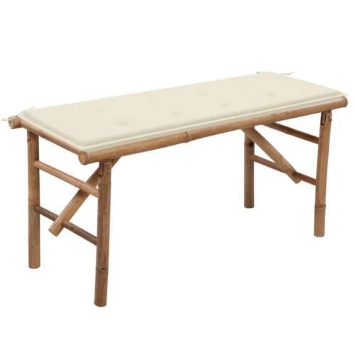 Sklopiva vrtna klupa s jastukom 118 cm od bambusa - Krema 120 x 50 x 4 cm 1 Cijena
