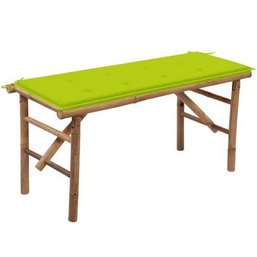 Sklopiva vrtna klupa s jastukom 118 cm od bambusa - Svjetlozelena 120 x 50 x 4 cm 1 2 Cijena