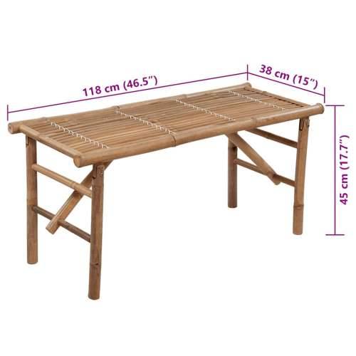 Sklopiva vrtna klupa s jastukom 118 cm od bambusa - Svjetlozelena 120 x 50 x 4 cm 1 2 Cijena