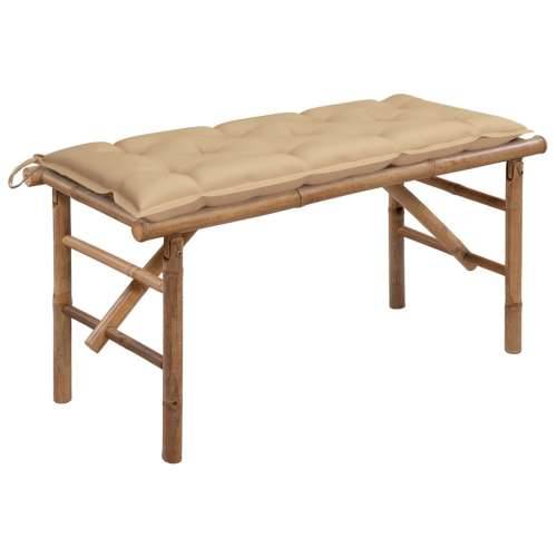 Sklopiva vrtna klupa s jastukom 118 cm od bambusa Bež 120 x 50 x 7 cm 1 Cijena
