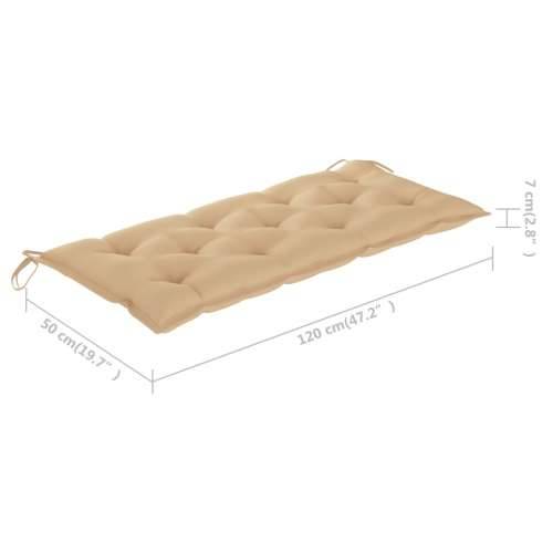 Sklopiva vrtna klupa s jastukom 118 cm od bambusa Bež 120 x 50 x 7 cm 1 Cijena