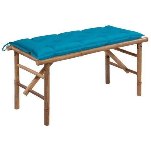 Sklopiva vrtna klupa s jastukom 118 cm od bambusa - Plava 120 x 50 x 7 cm 1 Cijena