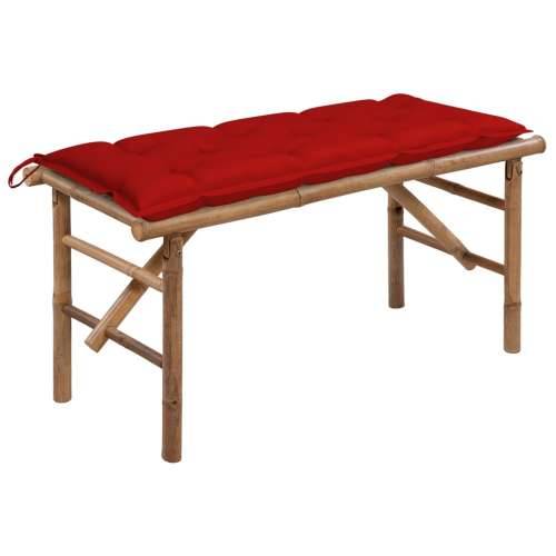 Sklopiva vrtna klupa s jastukom 118 cm od bambusa - Crvena 120 x 50 x 7 cm 1 Cijena