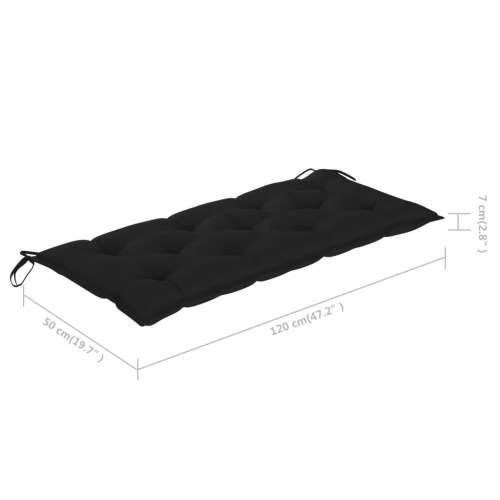 Sklopiva vrtna klupa s jastukom 118 cm od bambusa Crna 120 x 50 x 7 cm 1 Cijena
