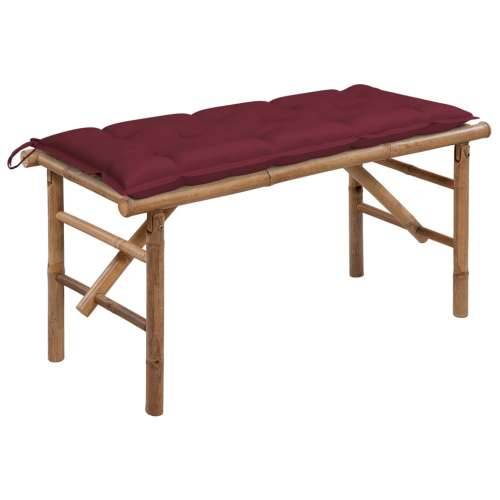 Sklopiva vrtna klupa s jastukom 118 cm od bambusa - boja crnog vina 120 x 50 x 7 cm 1 Cijena