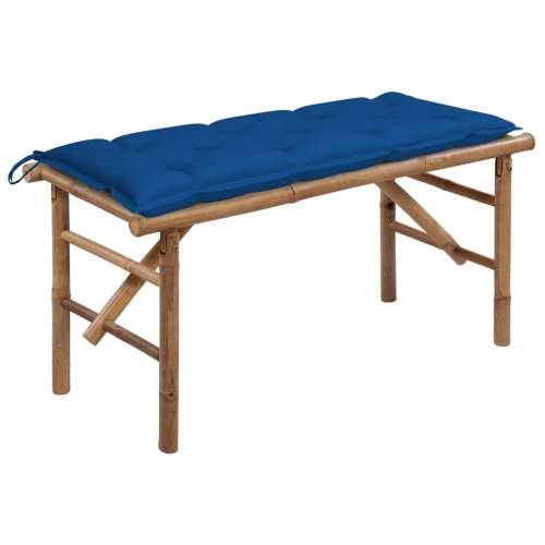Sklopiva vrtna klupa s jastukom 118 cm od bambusa - Kraljevski plava 120 x 50 x 7 cm 1 Cijena
