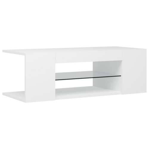 TV ormarić s LED svjetlima bijeli 90 x 39 x 30 cm - Bijela 1 Cijena