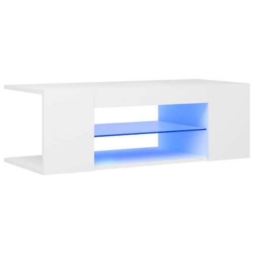 TV ormarić s LED svjetlima bijeli 90 x 39 x 30 cm - Bijela 1 Cijena