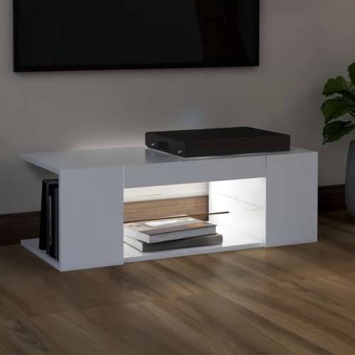 TV ormarić s LED svjetlima bijeli 90 x 39 x 30 cm - Bijela 1 Cijena
