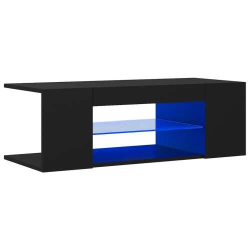 TV ormarić s LED svjetlima crni 90 x 39 x 30 cm - Crna 1 Cijena
