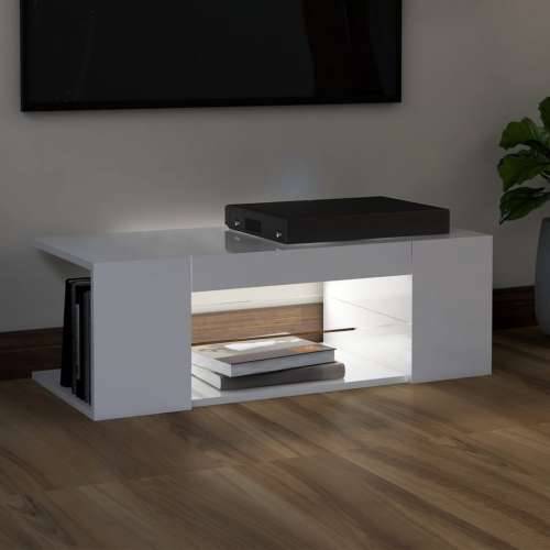TV ormarić s LED svjetlima visoki sjaj bijeli 90 x 39 x 30 cm - Visoko sjajno bijela 1 Cijena