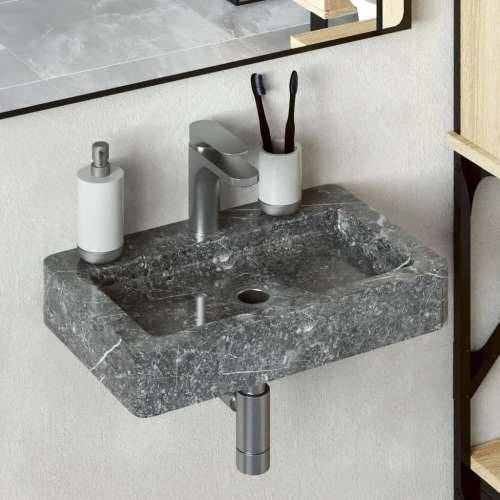 Zidni Lavabo - Umivaonik sivi 38 x 24 x 6,5 cm mramorni - Siva Cijena