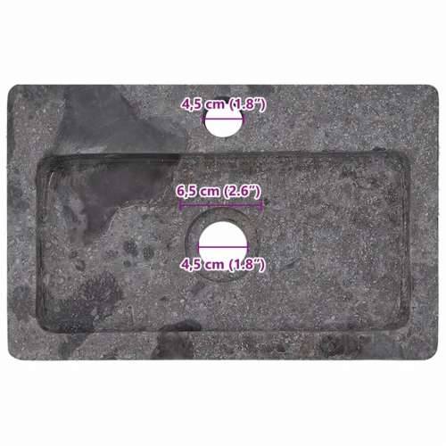 Zidni Lavabo - Umivaonik sivi 38 x 24 x 6,5 cm mramorni - Siva Cijena