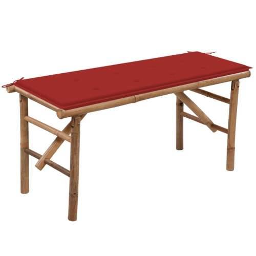 Sklopiva vrtna klupa s jastukom 118 cm od bambusa - Crvena 120 x 50 x 3 cm 1 2 Cijena