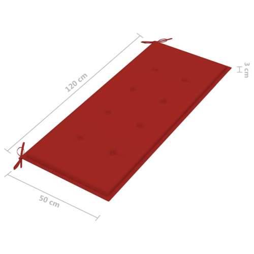 Sklopiva vrtna klupa s jastukom 118 cm od bambusa - Crvena 120 x 50 x 3 cm 1 2 Cijena