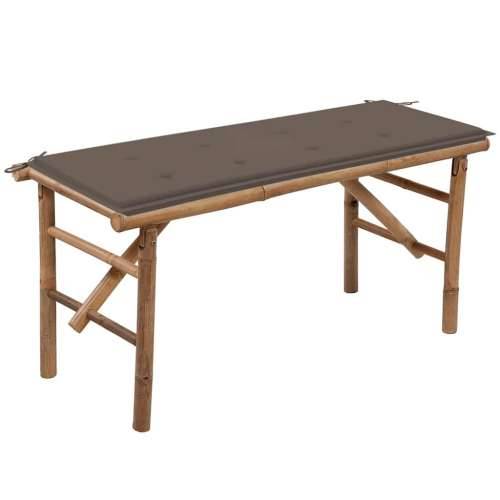Sklopiva vrtna klupa s jastukom 118 cm od bambusa - Sivo-smeđa 120 x 50 x 4 cm 1 2 Cijena