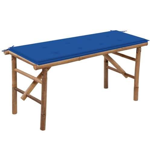 Sklopiva vrtna klupa s jastukom 118 cm od bambusa - Kraljevski plava 120 x 50 x 4 cm 1 2 Cijena