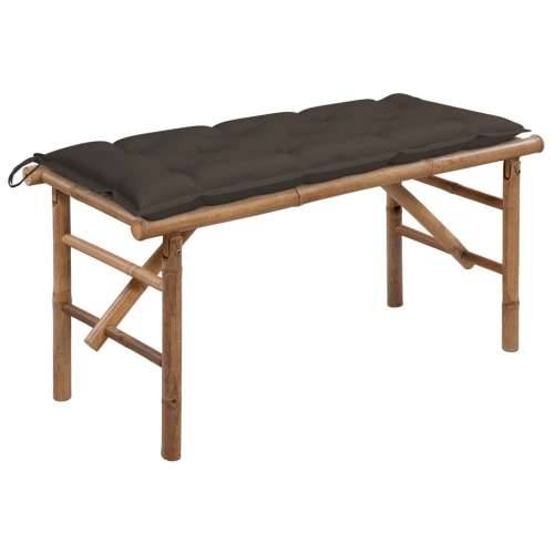 Sklopiva vrtna klupa s jastukom 118 cm od bambusa - Sivo-smeđa 120 x 50 x 7 cm 1 Cijena