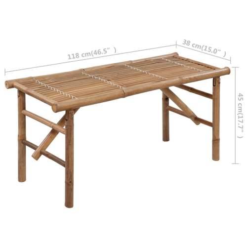 Sklopiva vrtna klupa s jastukom 118 cm od bambusa - Sivo-smeđa 120 x 50 x 7 cm 1 Cijena