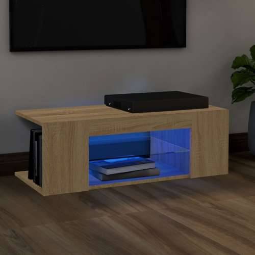 TV ormarić s LED svjetlima boja hrasta sonome 90 x 39 x 30 cm - sonoma hrast 1 Cijena